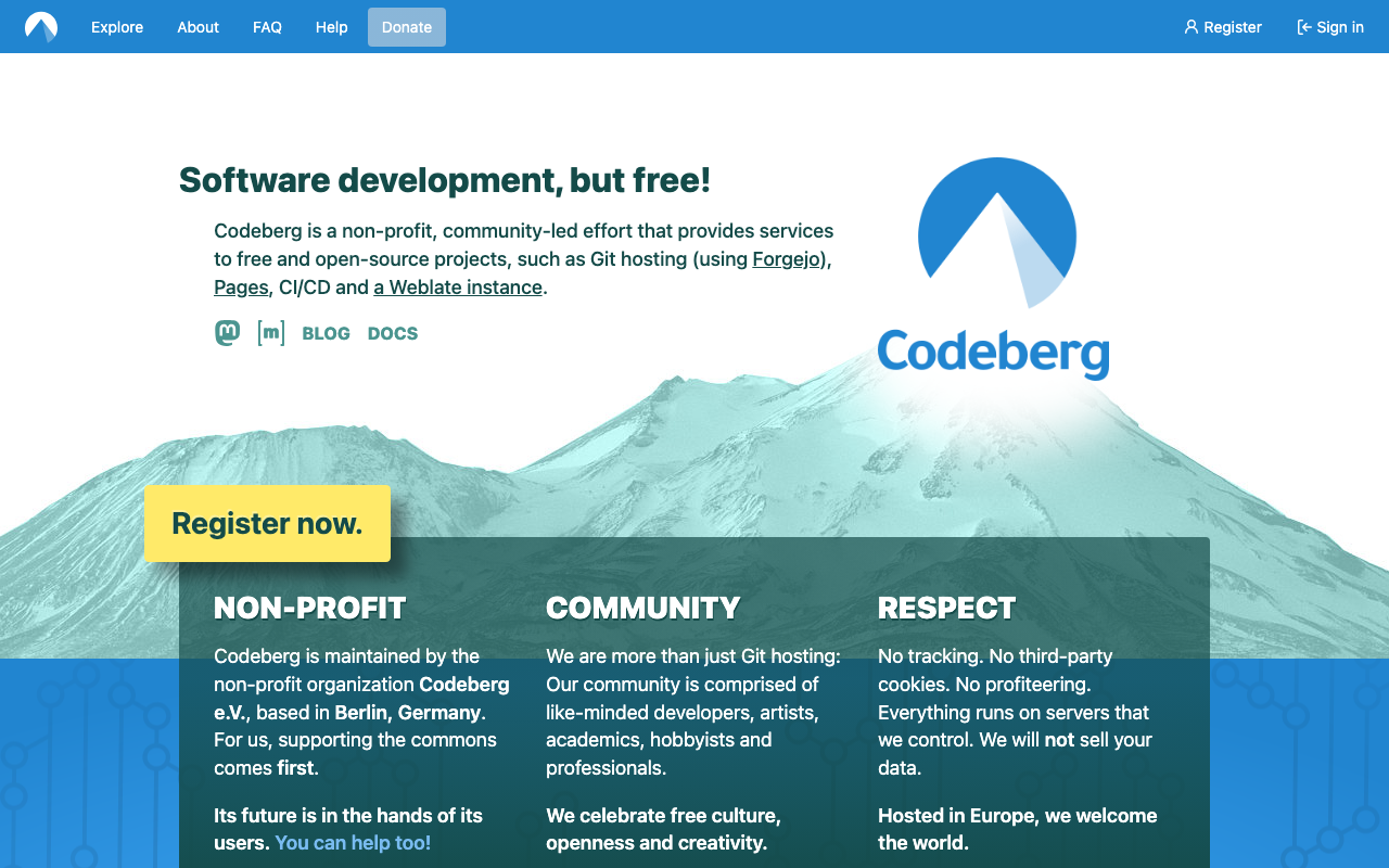 Codeberg screenshot