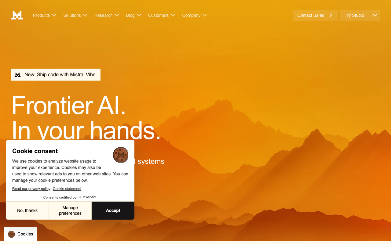 Mistral AI screenshot